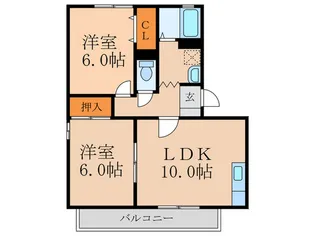 エクレール亀田A棟【2階】の間取り
