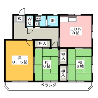 本多マンション駅西【1階】の間取り