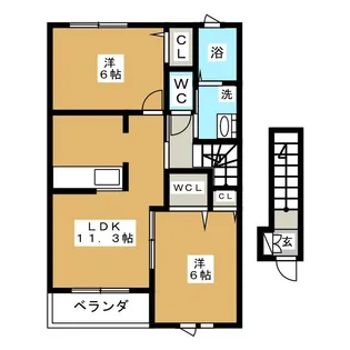 クレールII【2階】の間取り