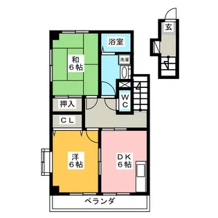 ハイステージ向谷 B棟【2階】の間取り