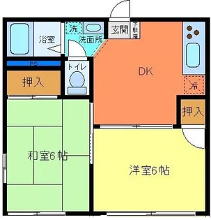コーポまきば【1階】の間取り