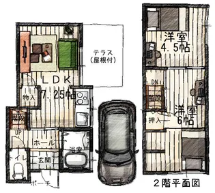 京都府宇治市広野町小根尾【一戸建】の間取り