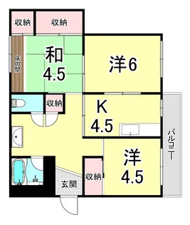 明舞第2団地5号棟【5階】の間取り