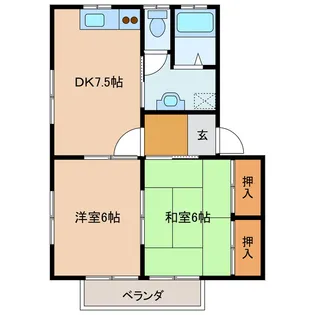 宮崎県都城市立野町【アパート】の間取り