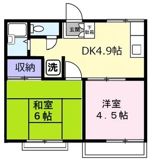 コーポ・リバーサイドA【1階】の間取り