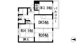 逆瀬川17号棟【5階】の間取り