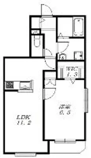ル・ポール伊勢原【1階】の間取り