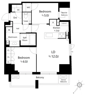 ジオグランデ白金台【10階】の間取り