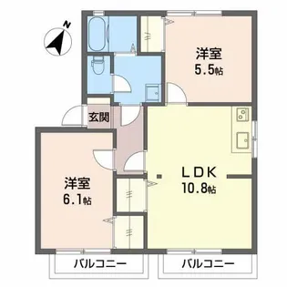 ファミールミタ B【2階】の間取り