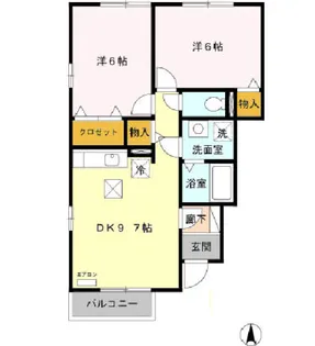 千葉県千葉市緑区おゆみ野中央7【アパート】の間取り