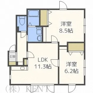 2LDKの間取り画像