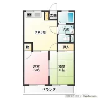 IK五反野ハイツ【2階】の間取り