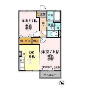 メゾンエクレール D【1階】の間取り