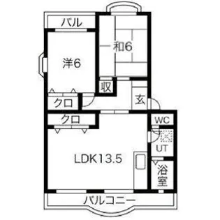 ビューネ松富II【3階】の間取り