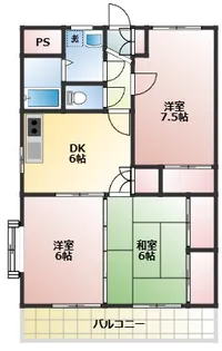 学校前コーポ【1階】の間取り