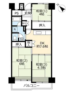 UR武庫川【8階】の間取り