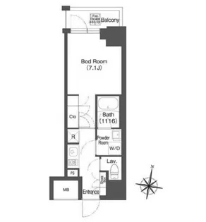 ミリアレジデンス広尾【8階】の間取り