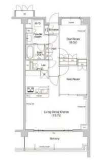 ヒューリックレジデンス新宿戸山【5階】の間取り