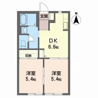 YKハイツ【1階】の間取り