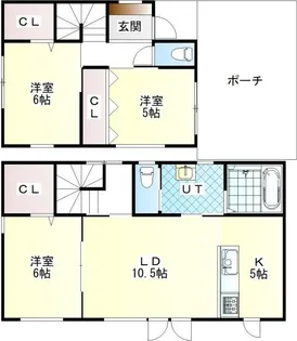 北海道帯広市緑ケ丘東通東【一戸建】の間取り