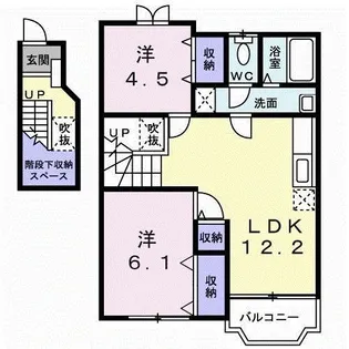ベルデュール白羽C【2階】の間取り