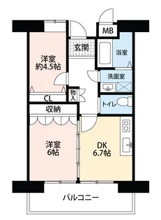 公社賃貸SMALIO 山坂【8階】の間取り