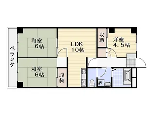 中銀衣笠マンシオン【2階】の間取り