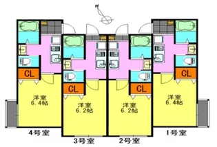 仮称)宮崎町共同住宅2【2階】の間取り