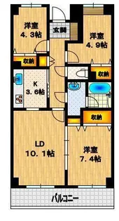 マストコート津田沼【3階】の間取り