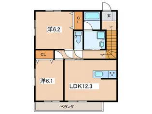 シャルール【2階】の間取り