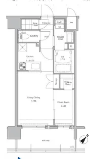 ネストピア博多Side Terrace【8階】の間取り