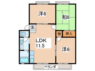 グリーンサイドハイツDの間取り