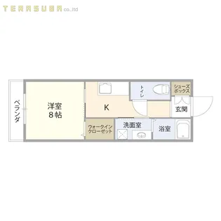 アディー鴛野【1階】の間取り