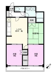 ロイヤル越谷【5階】の間取り