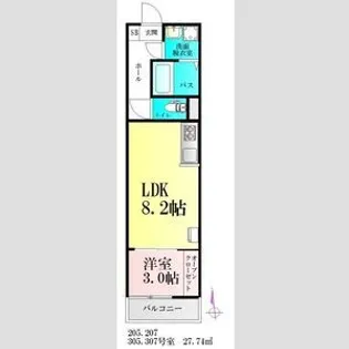 BAU美田園【2階】の間取り