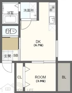 ハラタテハイツ寺田町【3階】の間取り