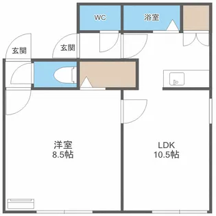 プライムハウス平岸壱番館【1階】の間取り