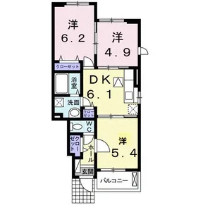 サニー ヒル A館【1階】の間取り