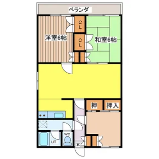 ジョリエ大野原【1階】の間取り