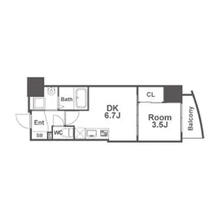 SERENiTE堺筋本町SUD【13階】の間取り