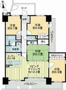 サーパス平成【3階】の間取り