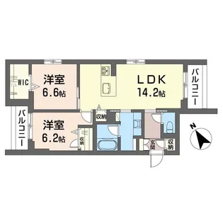 グラストン【2階】の間取り