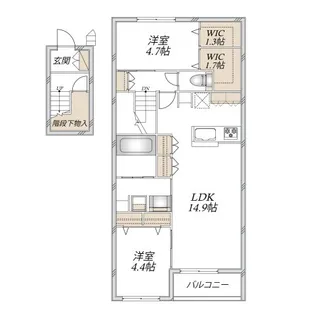 Le Noir(ルノアール)【2階】の間取り