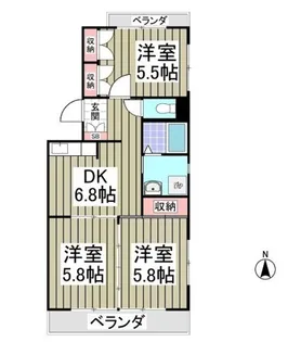 ハイツ山口【1階】の間取り