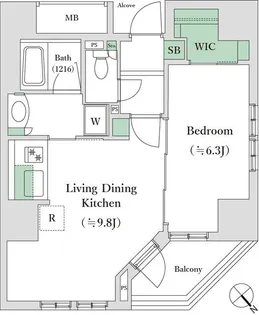 中銀東京日本橋マンシオン【12階】の間取り