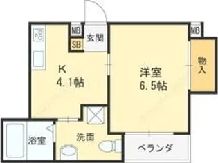 ハイツ楽らく【1階】の間取り