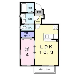 レジデンス西下台【1階】の間取り