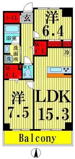 ロイヤルパークスシーサー【8階】の間取り