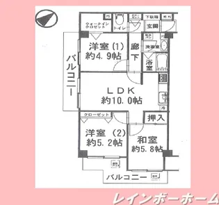 ハイシティ取手【10階】の間取り