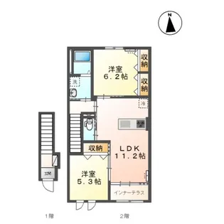コンソラトゥール【2階】の間取り
